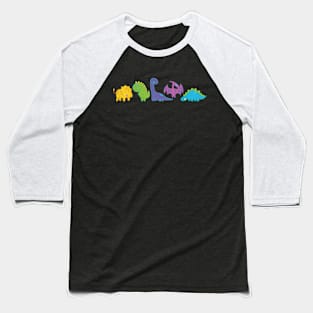 Cute crayon dinosaurs Baseball T-Shirt